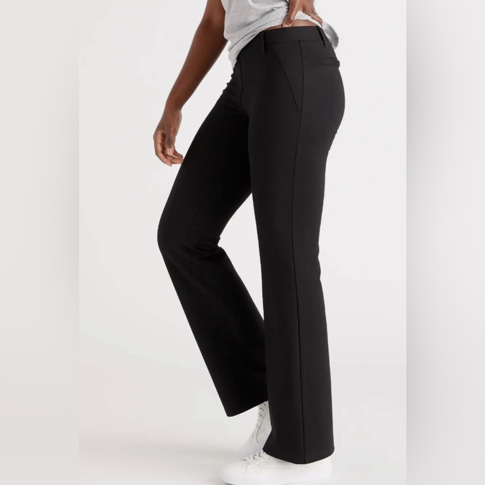 🌺Quince ultra stretch black ponte knit bootcut pants. Size L petite. NWT.